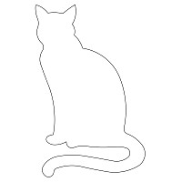 sitting cat outline 001